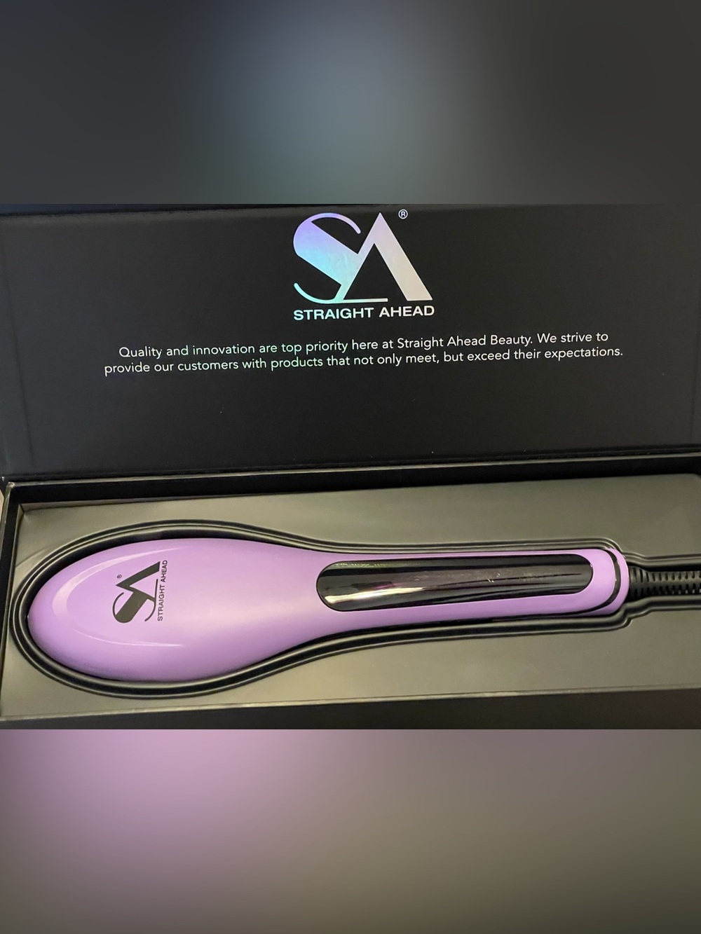 Straight Ahead Purple Straightener Ceramic Brush Platinum Collection
